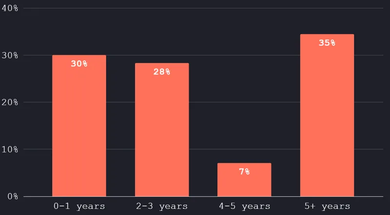 Which best describes the time your company has been in the market?
